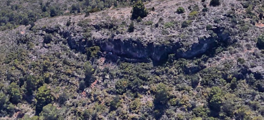 Vista aèria de la cova de Margalida.